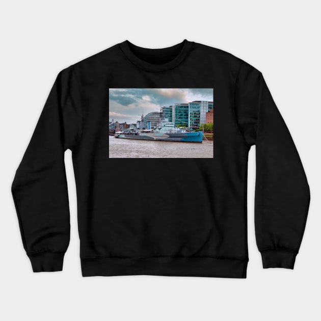 HMS Belfast Crewneck Sweatshirt by SteveHClark